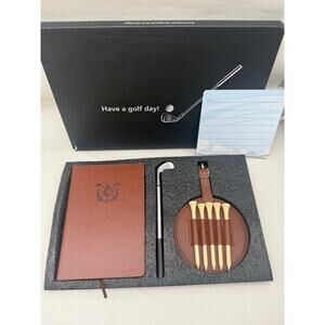 Golf Scorecard Book w/ Pencil - Leather Golf 5.9" x 4.1" 1 Brown-Gift Set *READ